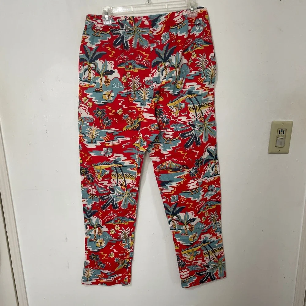 Polo Ralph Lauren Men Large Red Hawaiian‎ Aloha Print Sleepwear Pajama Pants L